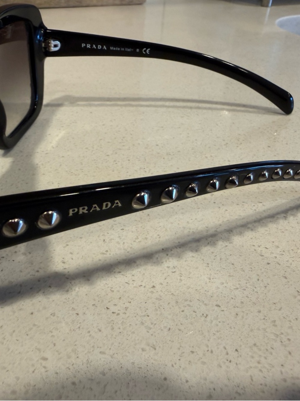 Prada Black Studded Square Sunglasses - Picture 5 of 9